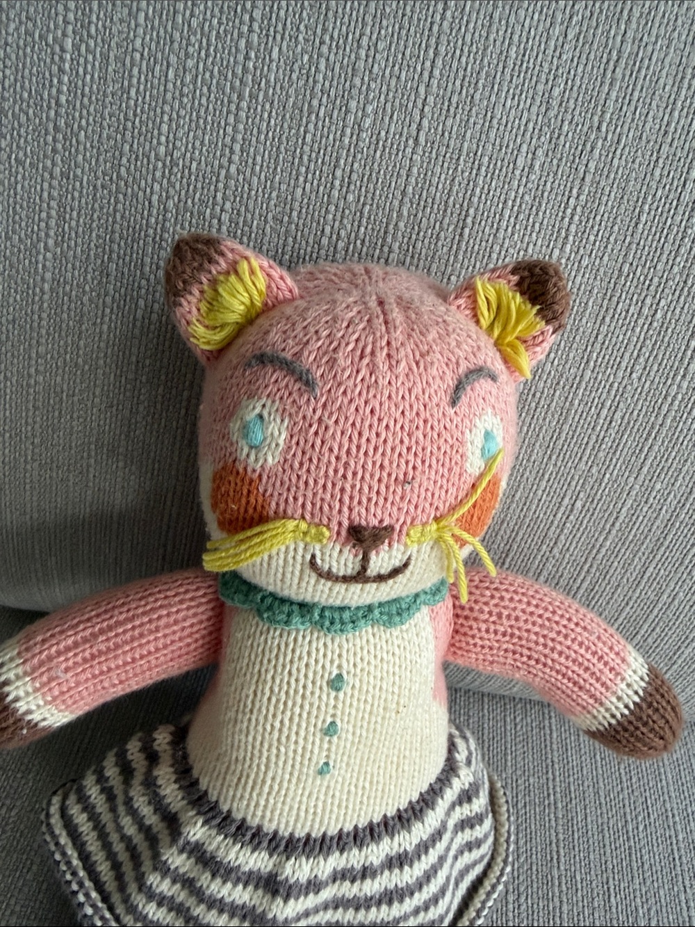 Blabla Suzette the fox Hand-Knit Plush Toy for Kids 12’’ size-mini - Picture 2 of 8